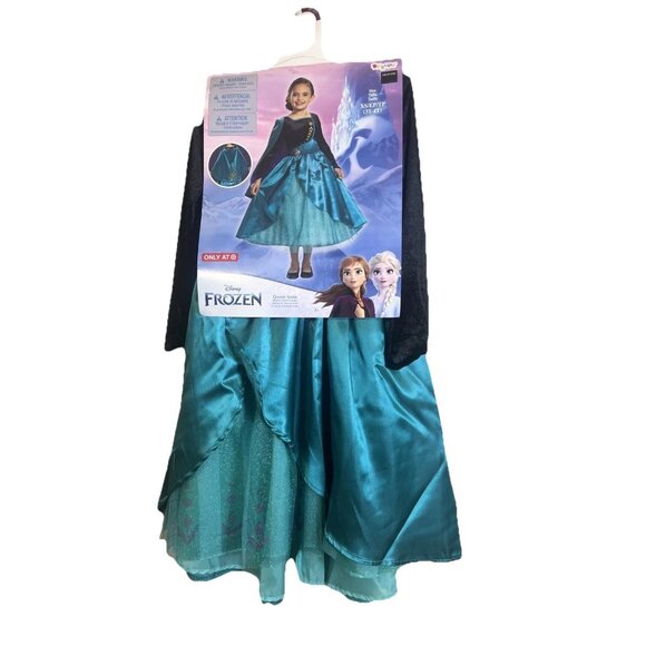 Disney Other - Disney Frozen Queen Anna Deluxe Child Dress Up Costume With Cape Size XS 3T-4T